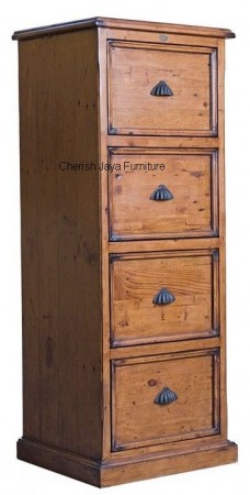 Code: BO 042-M Name : Filing Cabinet  Sizes: W=53 x D=60 x H=142 cm This beautiful heavy solid Pine wood 4 Drawer filing cabinet with forms part of our range of good quality & discrete home office furniture all individually hand-crafted.